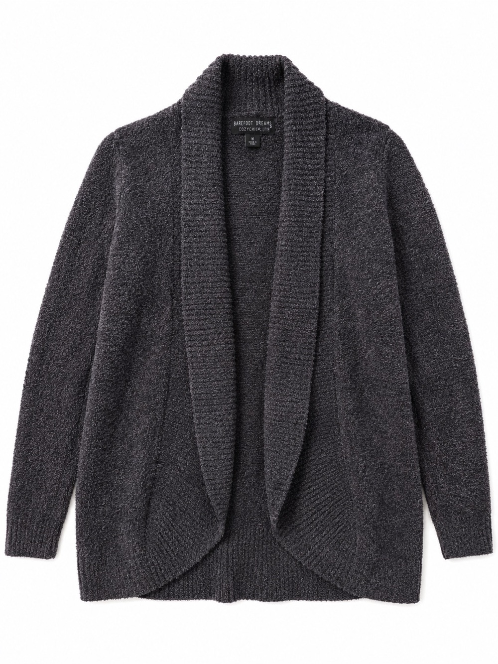 Barefoot Dreams Cozy Open-Front Cardigan - Charcoal fits like a large